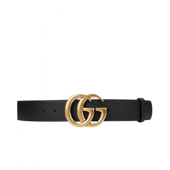 Gucci Leather belt with double G buckle Black