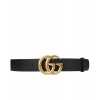 Gucci Leather belt with double G buckle Black