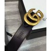 Gucci Leather belt with double G buckle Black