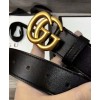 Gucci Leather belt with double G buckle Black