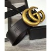 Gucci Leather belt with double G buckle for man Black