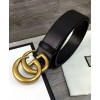 Gucci Leather belt with double G buckle for man Black