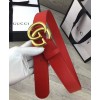 Gucci Leather belt with double G buckle Red