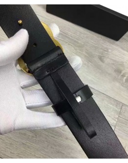 Gucci Leather belt with Double G buckle with snake Black