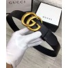 Gucci Leather belt with double G buckle Black