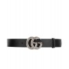 Gucci  Leather belt with double G buckle Black