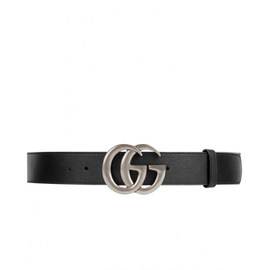 Gucci  Leather belt with double G buckle Black