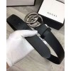Gucci  Leather belt with double G buckle Black