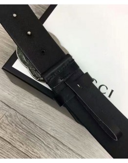 Gucci  Leather belt with double G buckle Black