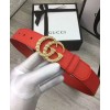Gucci Leather belt with pearl Double G Red