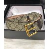 Gucci Bee print GG Supreme belt with Square buckle Coffee
