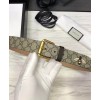 Gucci Bee print GG Supreme belt with Square buckle Coffee