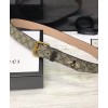 Gucci Bee print GG Supreme belt with Square buckle Coffee