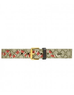 Gucci GG Supreme belt with G buckle Coffee