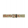Gucci Snake print GG Supreme belt Coffee