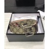 Gucci Snake print GG Supreme belt Coffee