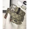 Gucci Snake print GG Supreme belt Coffee