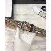 Gucci Snake print GG Supreme belt Coffee