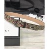 Gucci Snake print GG Supreme belt Coffee