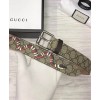 Gucci Snake print GG Supreme belt Coffee