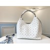 Louis Vuitton Carmel Hobo Monogram Mahina M57572 White