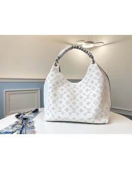 Louis Vuitton Carmel Hobo Monogram Mahina M57572 White