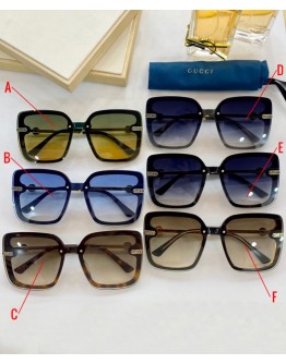 Gucci Square Frame Metal Sunglasses