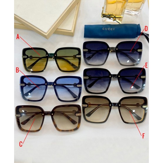 Gucci Square Frame Metal Sunglasses