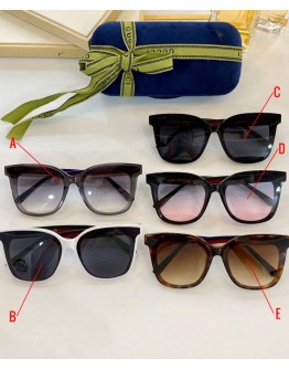 Gucci Color Block Temples Square Frame Sunglasses