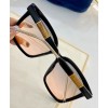 Gucci Color Block Temples Square Frame Sunglasses