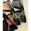 Gucci Color Block Temples Square Frame Sunglasses
