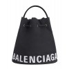Balenciaga Wheel XS Drawstring Bucket Black