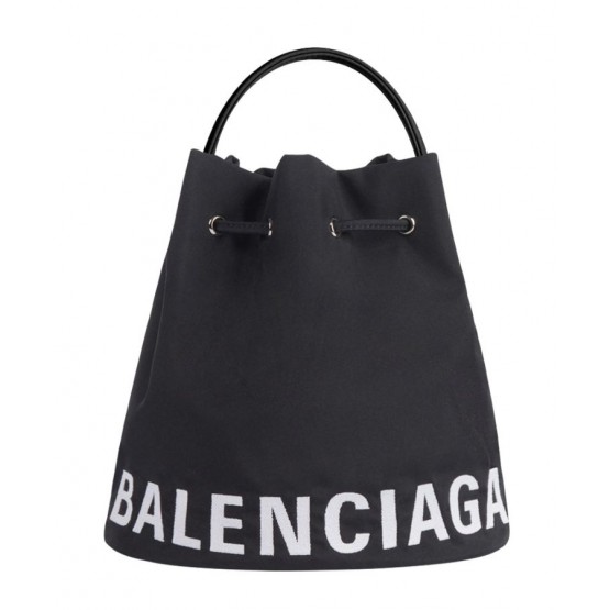 Balenciaga Wheel XS Drawstring Bucket Black