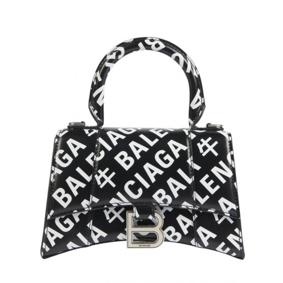 Balenciaga Hourglass XS Top Handle Handbag Black