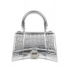 Balenciaga Hourglass XS Top Handle Handbag Silver