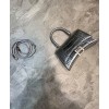 Balenciaga Hourglass XS Top Handle Handbag Silver