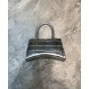 Balenciaga Hourglass XS Top Handle Handbag Silver