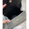 Balenciaga Hourglass XS Top Handle Handbag Silver