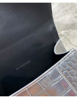 Balenciaga Hourglass XS Top Handle Handbag Silver
