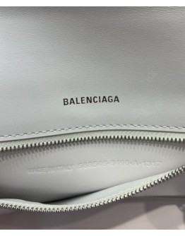 Balenciaga Hourglass Graffiti-Print Leather Mini Handbag 5935461 White