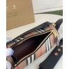 Burberry The Icon Stripe E-canvas and Leather Barrel Bag Apricot
