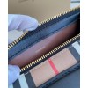 Burberry The Icon Stripe E-canvas and Leather Barrel Bag Apricot