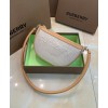 Burberry Embossed Logo Canvas and Leather Olympia Pouch Apricot