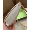 Burberry Embossed Logo Canvas and Leather Olympia Pouch Apricot