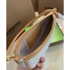 Burberry Embossed Logo Canvas and Leather Olympia Pouch Apricot