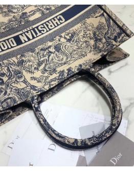Dior Book Tote Toile de Jouy Bag Blue
