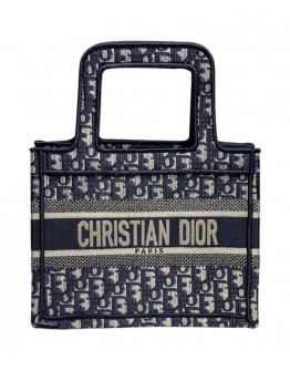 Dior Mini Book Tote Bag Dark Blue