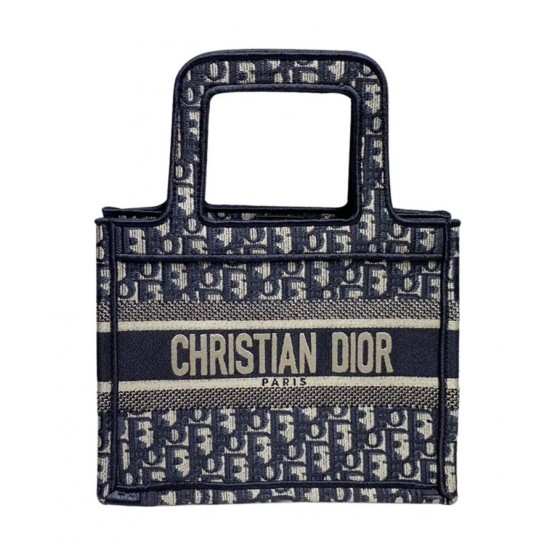 Dior Mini Book Tote Bag Dark Blue