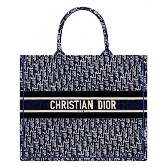 Christian Dior Book Tote Dark Blue