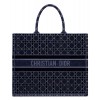 Christian Dior Cannage Embroidered Velvet Dior Book Tote Dark Blue